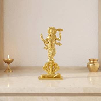 Brass gold standing vishnu spiritual idol stand 3