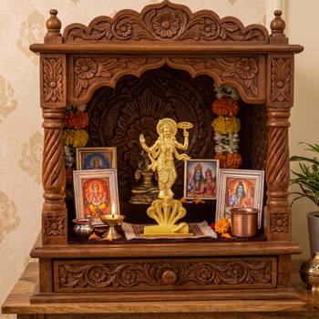 Brass gold standing vishnu spiritual idol stand 4