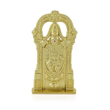 Brass gold tirupati balaji stand idol 1