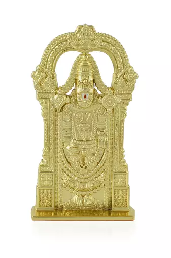Brass gold tirupati balaji stand idol