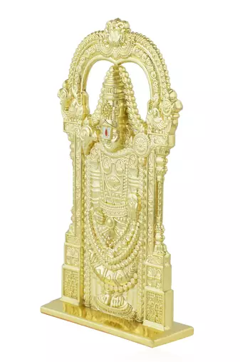 Brass gold tirupati balaji stand idol