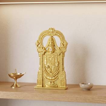Brass gold tirupati balaji stand idol 3