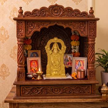 Brass gold tirupati balaji stand idol 4