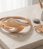 Rose gold plated cz openable women kada