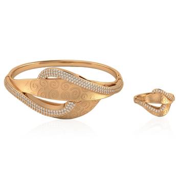 Rose gold plated cz openable women kada 3