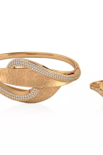 Rose gold plated cz openable women kada