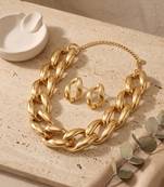Big gold plated neckalce set