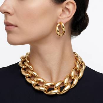 Big gold plated neckalce set 4