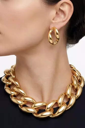 Big gold plated neckalce set