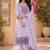 Lavendar handwoven jamdani kurti with dupatta and pant