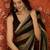 Black & gold tissue satin sequins saree with unstitched blouse piece.