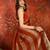 Orange & gold tissue satin sequins saree with unstitched blouse piece.