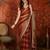 Orange & gold tissue satin sequins saree with unstitched blouse piece.