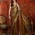 Brown & gold tissue satin sequins saree with unstitched blouse piece.
