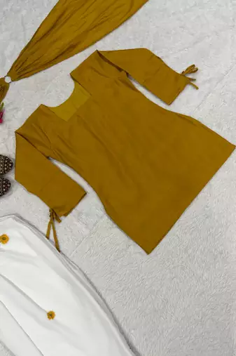Yellow Embroidery Work Salwar Suit