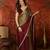 Wine & gold tissue satin sequins saree with unstitched blouse piece.