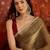 Wine & gold tissue satin sequins saree with unstitched blouse piece.