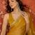 Yellow & gold tissue satin sequins saree with unstitched blouse piece.
