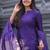Violet woven jaquard kurti dupatta with pant