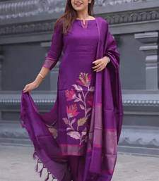 Wine woven jaquard kurti dupatta with pant