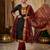 Black woven jaquard straight kurti dupatta with pant