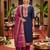 Blue woven jaquard straight kurti dupatta with pant