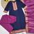 Blue woven jaquard straight kurti dupatta with pant