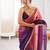 Purple tissue satin sequins saree with unstitched blouse piece.