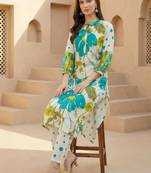 Women Floral Printed Regular Pure Cotton Kurta with Trousers