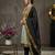 Cream woven jaquard straight kurti dupatta with pant