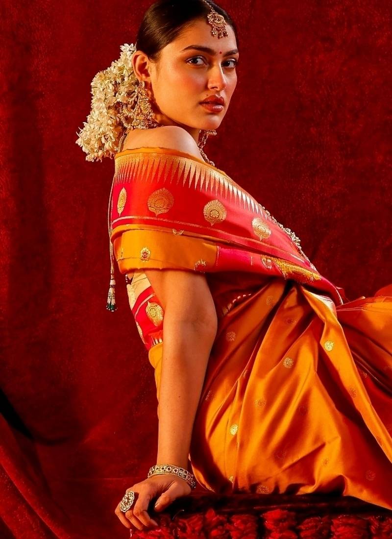Kaya ethnic motifs Handloom Saree