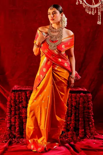 Kaya ethnic motifs Handloom Saree