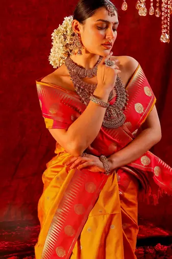 Kaya ethnic motifs Handloom Saree