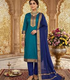 Firozi woven jaquard straight kurti dupatta with pant