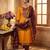 Gold woven jaquard straight kurti dupatta with pant