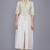 Off-white yellow embroidered kurti co-ord set
