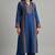 Blue geometric embroidered kurti co-ord set