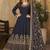 Navy blue embroidered faux georgette salwar kameez