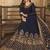 Navy blue embroidered faux georgette salwar kameez
