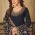 Navy blue embroidered faux georgette salwar kameez
