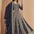 Embroidered navy blue faux georgette anarkali suit