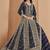 Embroidered navy blue faux georgette anarkali suit