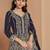 Embroidered navy blue faux georgette anarkali suit