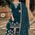 Teal color embroidered faux georgette salwar kameez