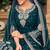 Teal color embroidered faux georgette salwar kameez
