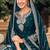 Teal color embroidered faux georgette salwar kameez