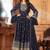 Navy blue embroidered faux georgette salwar kameez