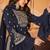 Navy blue embroidered faux georgette salwar kameez