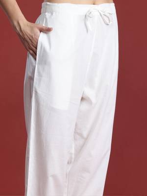 Floral Printed Sequinned  Cotton Kurta with Trousers & Dupatta 5
