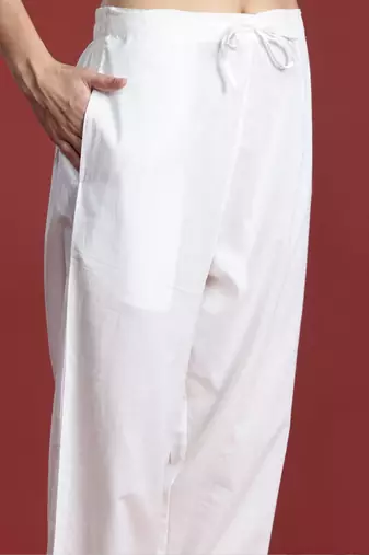 Floral Printed Sequinned  Cotton Kurta with Trousers & Dupatta